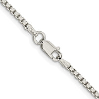 Sterling Silver Rhodium-plated 2mm Diamond-cut Round Box Chain