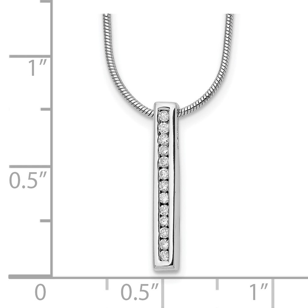 14kw 1/8ct Lab Grown Diamond VS/SI+ G+ Comp 18in Vertical Bar Necklace