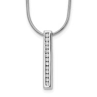 14kw 1/8ct Lab Grown Diamond VS/SI+ G+ Comp 18in Vertical Bar Necklace