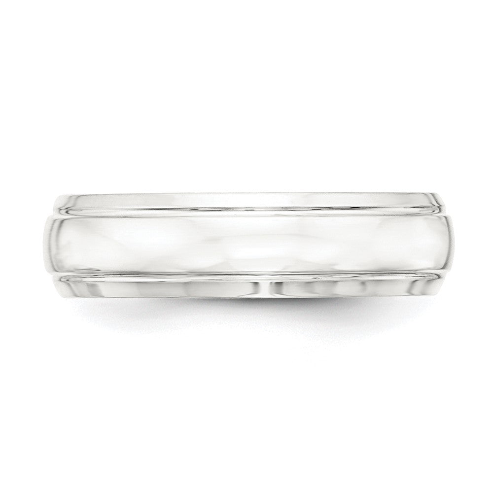 Sterling Silver 6mm Polished Grooved Band Size 11