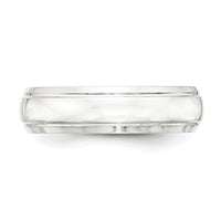 Sterling Silver 6mm Polished Grooved Band Size 12
