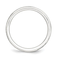 Sterling Silver 6mm Brushed  Grooved Band Size 12