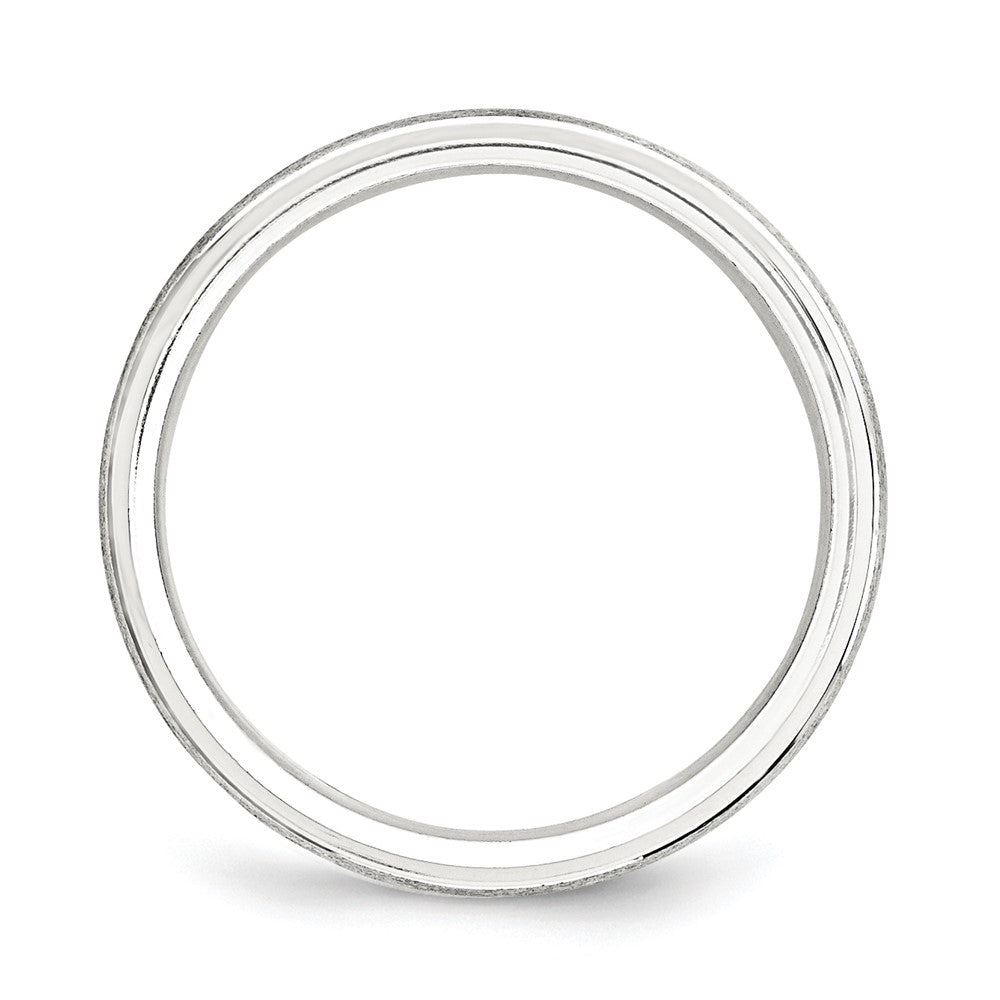Sterling Silver 6mm Brushed  Grooved Band Size 7.5
