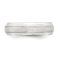 Sterling Silver 6mm Brushed  Grooved Band Size 13.5