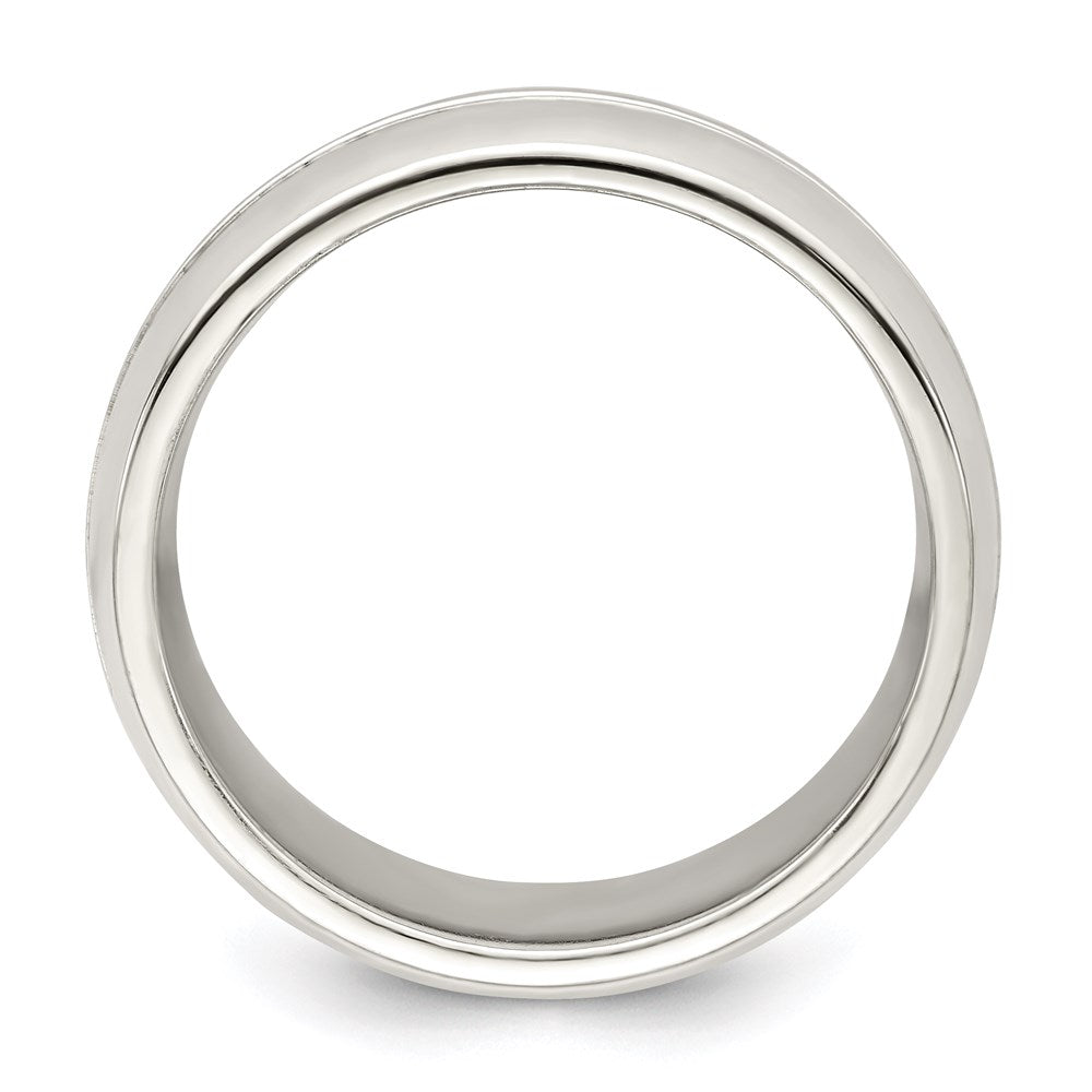Sterling Silver 7mm Polished Fancy Band Size 13