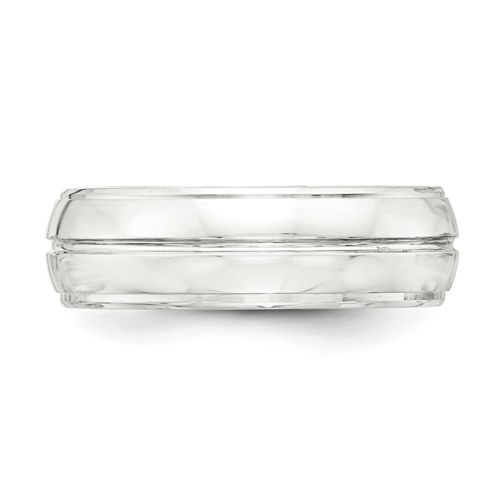 Sterling Silver 7mm Polished Fancy Band Size 13