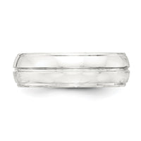 Sterling Silver 7mm Polished Fancy Band Size 7.5