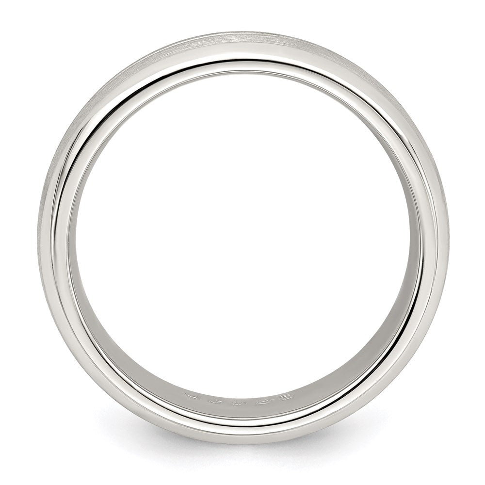 Sterling Silver 7mm Brushed Fancy Band Size 11.5