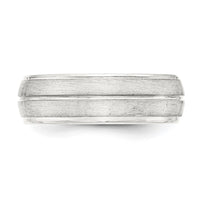 Sterling Silver 7mm Brushed Fancy Band Size 13