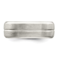 Sterling Silver 7mm Brushed Fancy Band Size 8.5