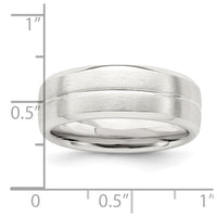 Sterling Silver 7mm Brushed Fancy Band Size 13