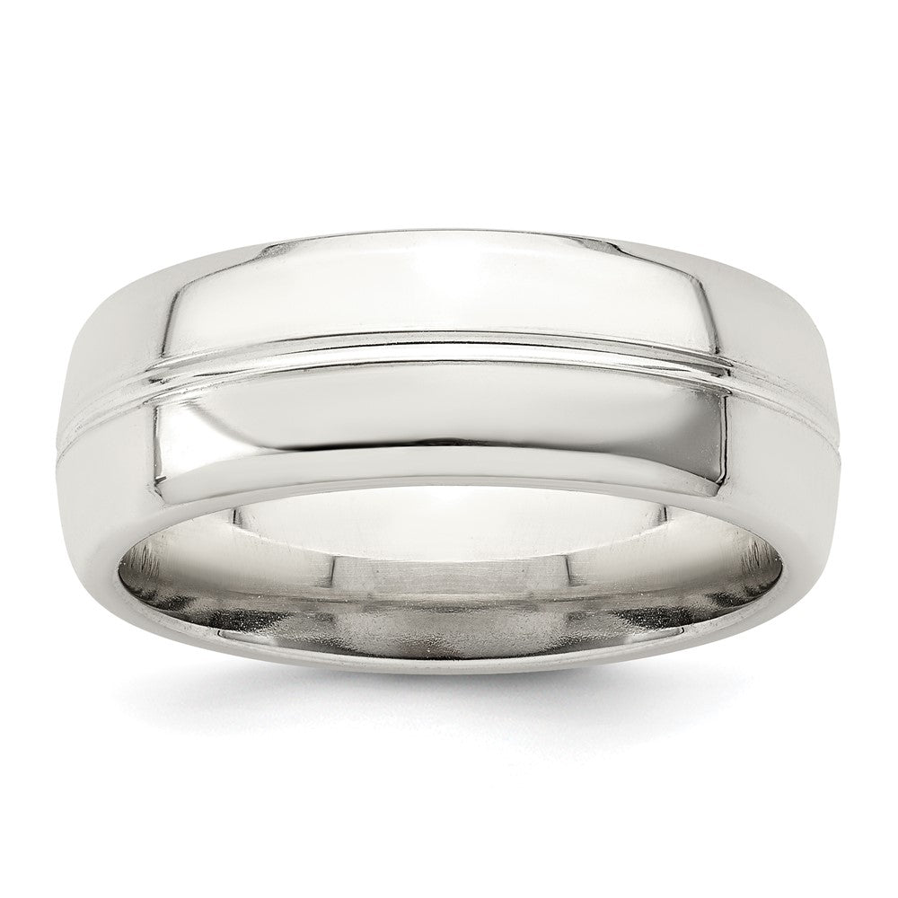 Sterling Silver 7mm Polished Fancy Band Size 13