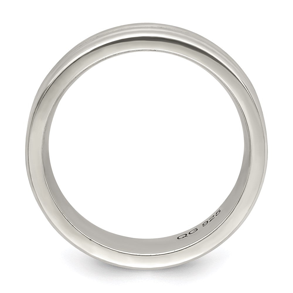 Sterling Silver 6mm Polished Fancy Band Size 7.5