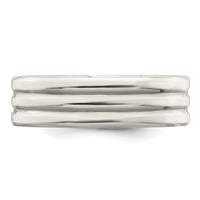 Sterling Silver 6mm Polished Fancy Band Size 12.5