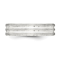 Sterling Silver 6mm Brushed Fancy Band Size 7