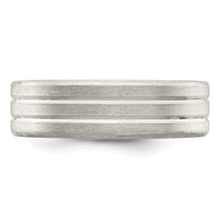 Sterling Silver 6mm Brushed Fancy Band Size 13