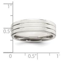 Sterling Silver 6mm Brushed Fancy Band Size 11.5