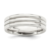 Sterling Silver 6mm Polished Fancy Band Size 11.5