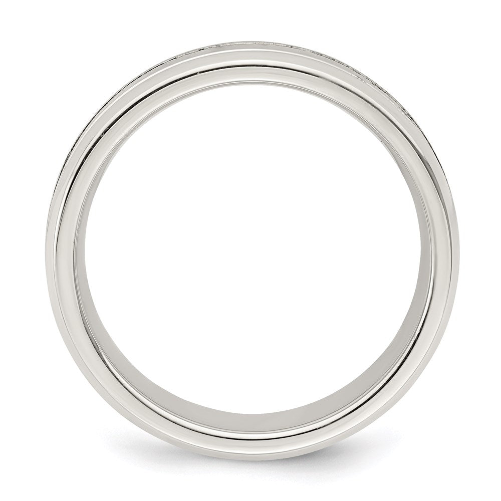 Sterling Silver 6mm Polished Grooved Band Size 8