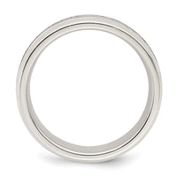 Sterling Silver 6mm Polished Grooved Band Size 8