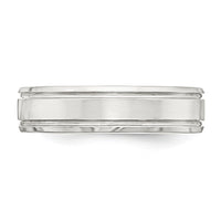 Sterling Silver 6mm Polished Grooved Band Size 10.5