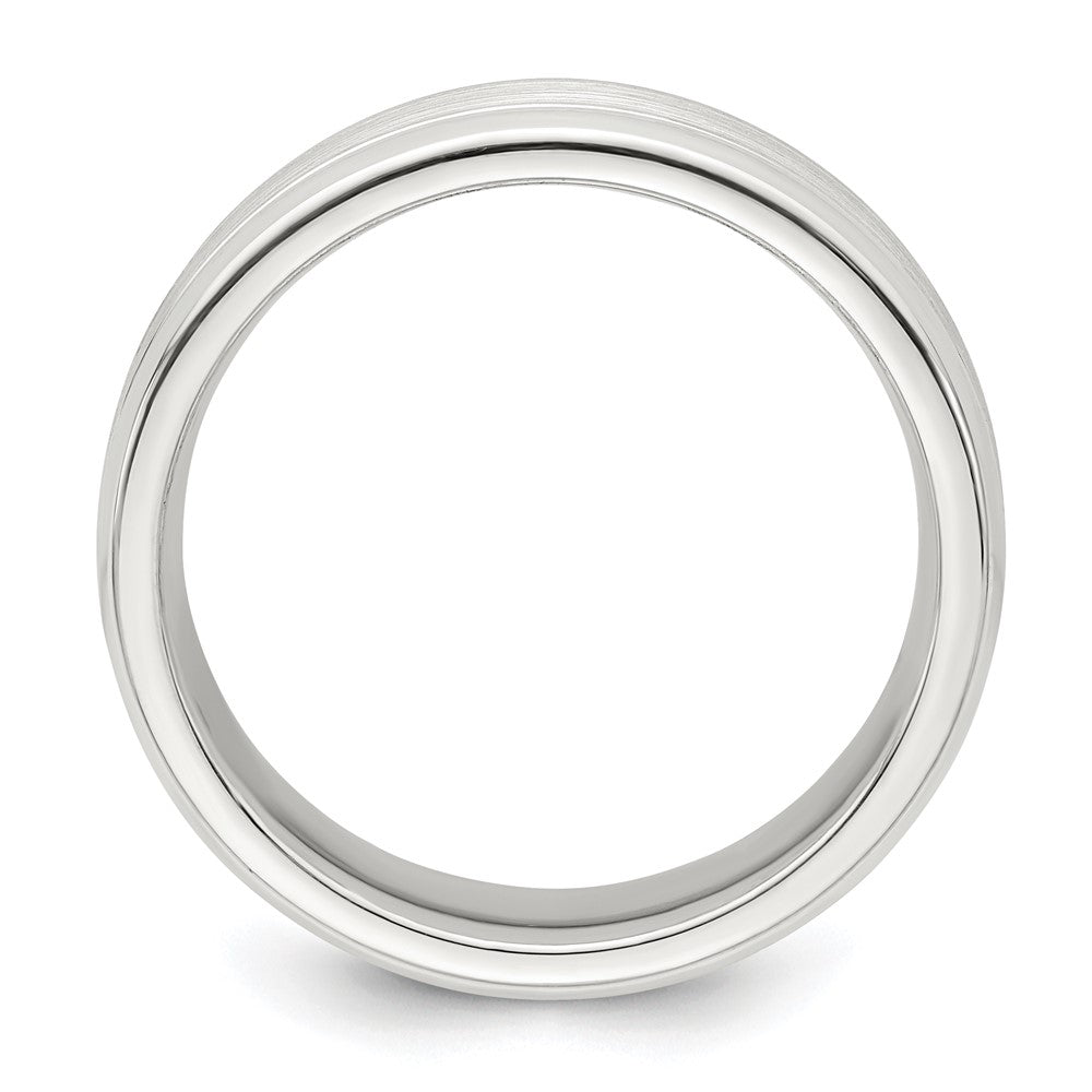 Sterling Silver 6mm Brushed Grooved Band Size 9