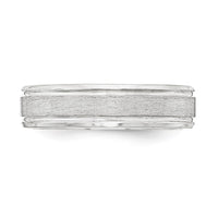 Sterling Silver 6mm Brushed Grooved Band Size 9