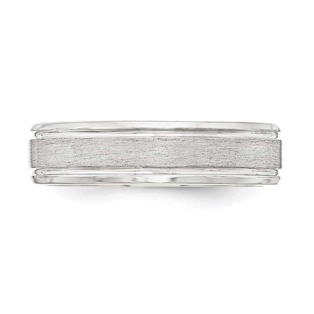 Sterling Silver 6mm Brushed Grooved Band Size 12.5