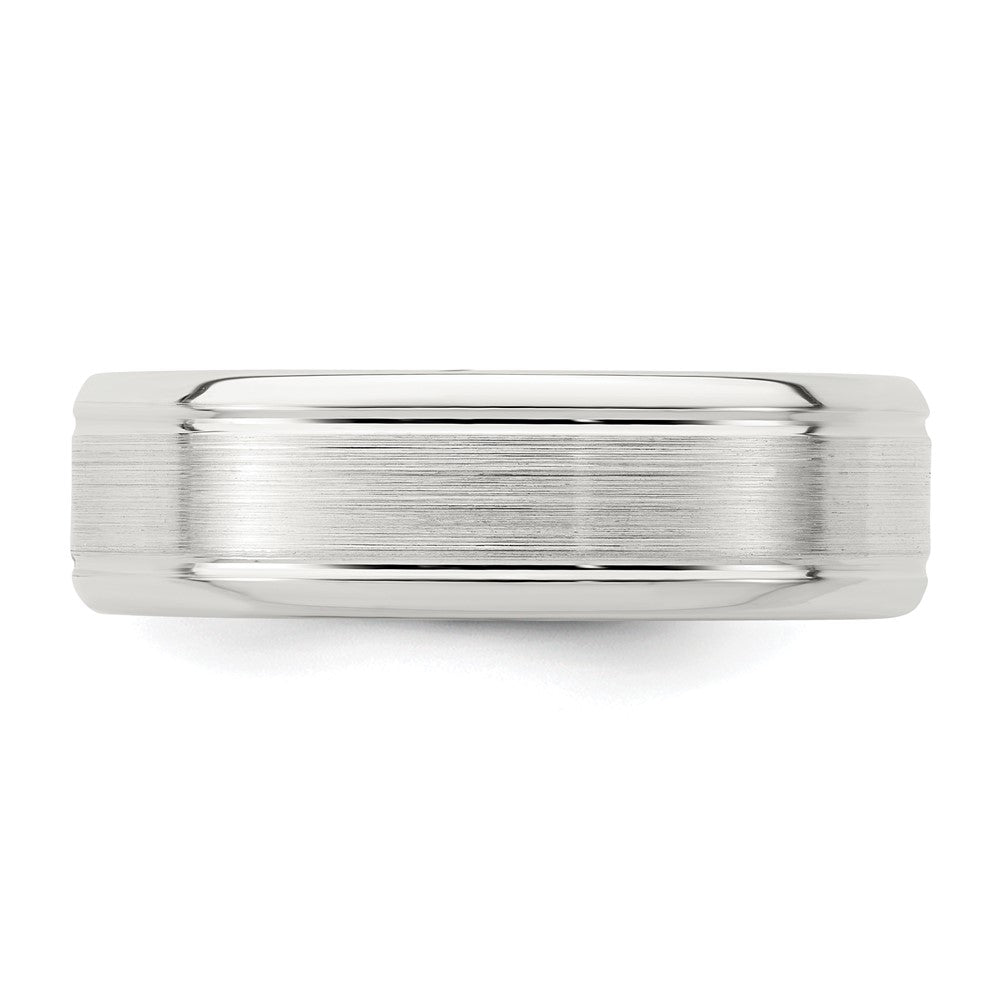 Sterling Silver 6mm Brushed Grooved Band Size 11.5