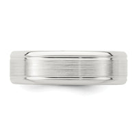 Sterling Silver 6mm Brushed Grooved Band Size 11.5