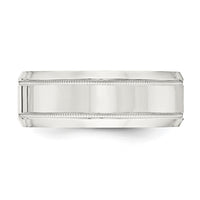 Sterling Silver 8mm Polished Milgrain Band Size 9