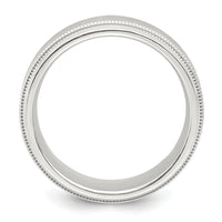 Sterling Silver 8mm Brushed Milgrain Band Size 9