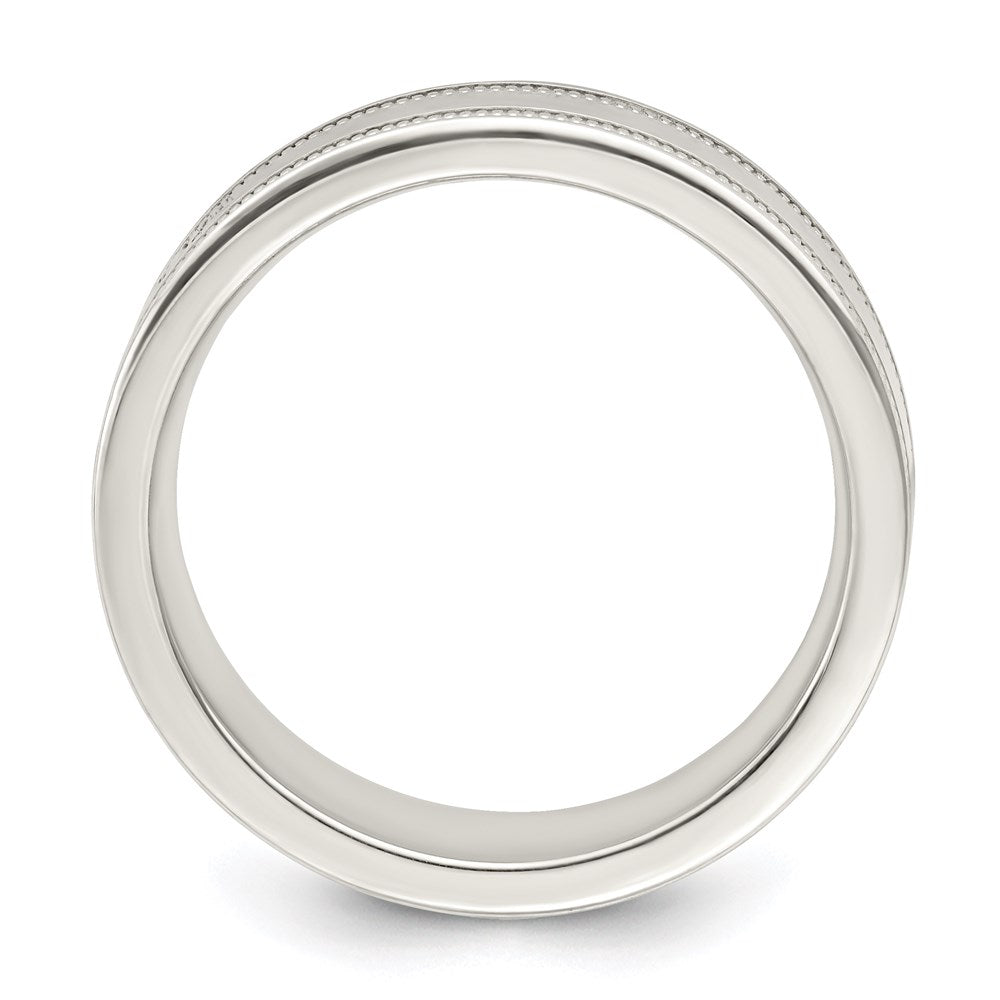 Sterling Silver 6mm Polished Grooved Band Size 7