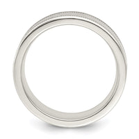 Sterling Silver 6mm Polished Grooved Band Size 7