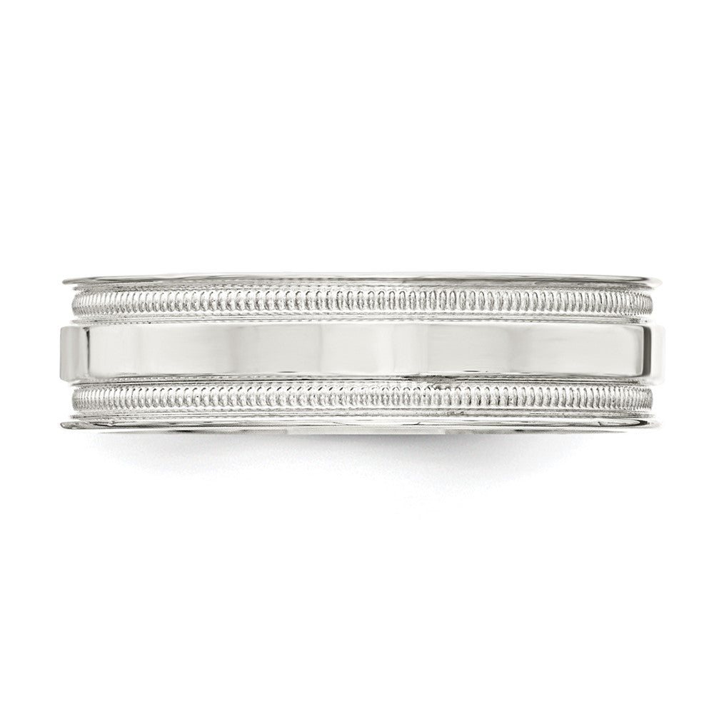 Sterling Silver 6mm Polished Grooved Band Size 7.5