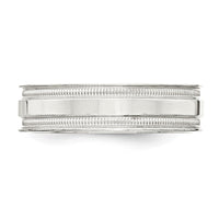 Sterling Silver 6mm Polished Grooved Band Size 11.5