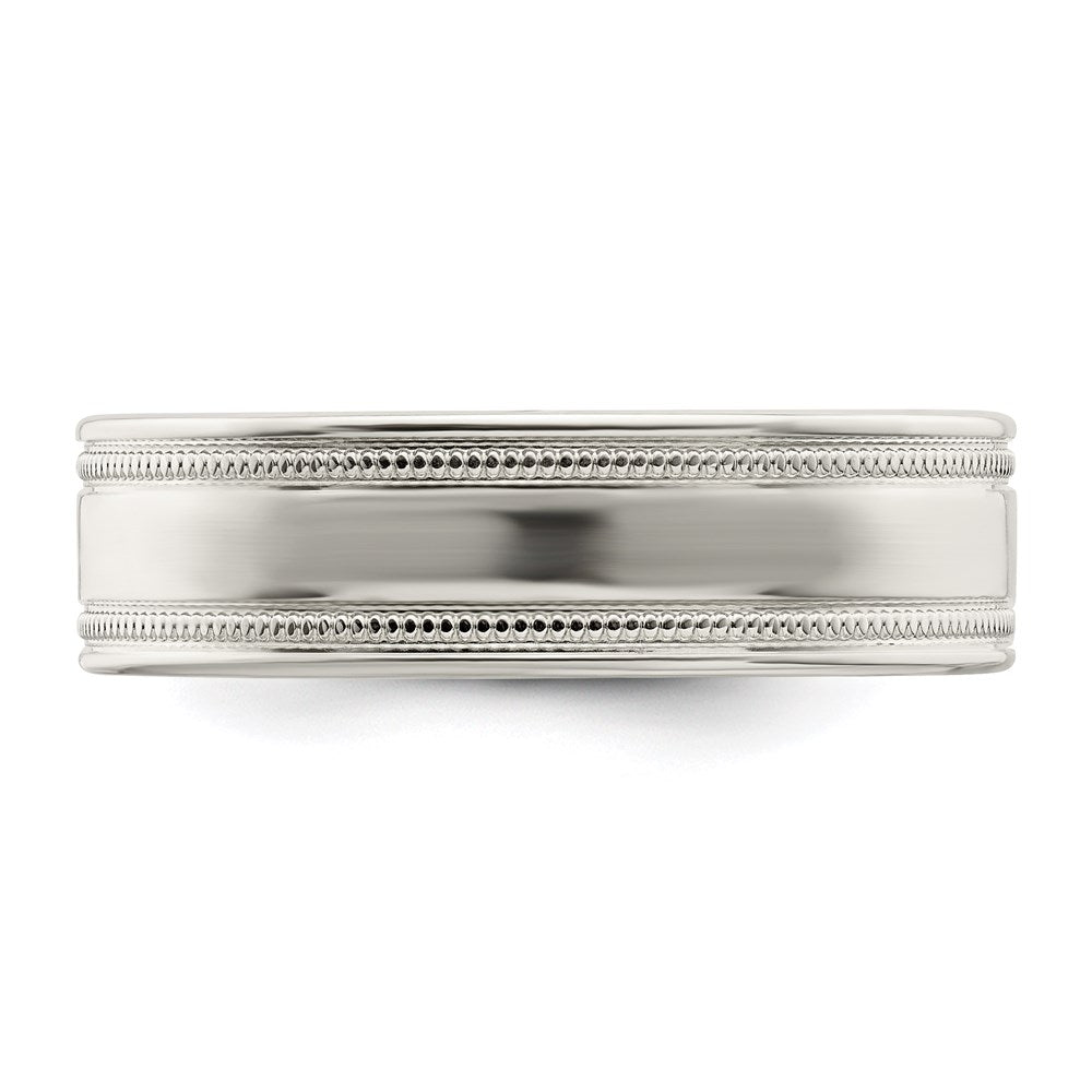 Sterling Silver 6mm Polished Grooved Band Size 12.5