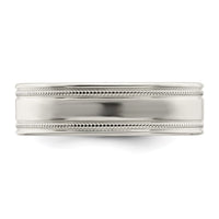 Sterling Silver 6mm Polished Grooved Band Size 11.5