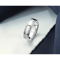 Sterling Silver 6mm Polished Grooved Band Size 11.5