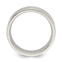 Sterling Silver 6mm Brushed Grooved Band Size 10