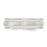 Sterling Silver 6mm Brushed Grooved Band Size 12.5