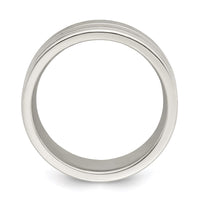 Sterling Silver 8mm Polished Fancy Band Size 12