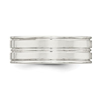 Sterling Silver 8mm Polished Fancy Band Size 12