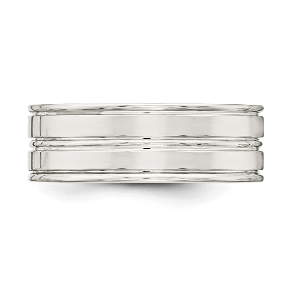 Sterling Silver 8mm Polished Fancy Band Size 7.5