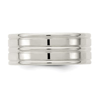 Sterling Silver 8mm Polished Fancy Band Size 7.5