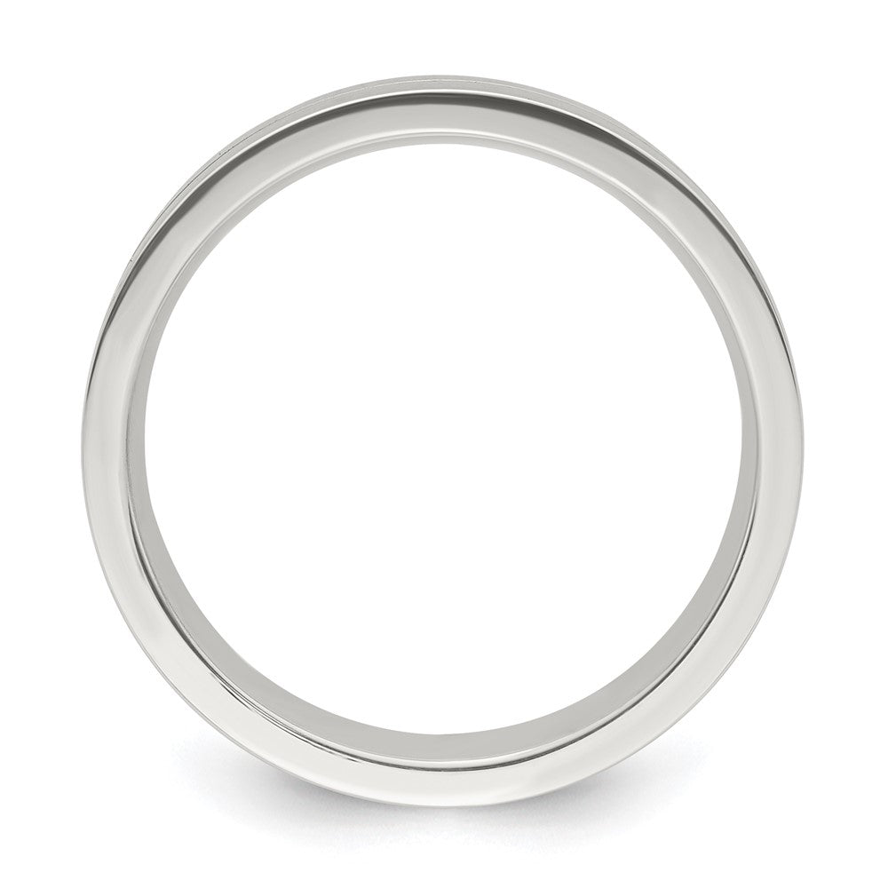 Sterling Silver 6mm Polished Fancy Band Size 10.5