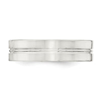 Sterling Silver 6mm Polished Fancy Band Size 13.5
