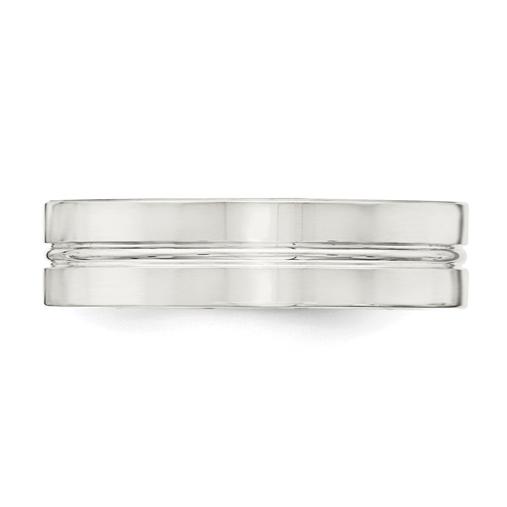 Sterling Silver 6mm Polished Fancy Band Size 10.5