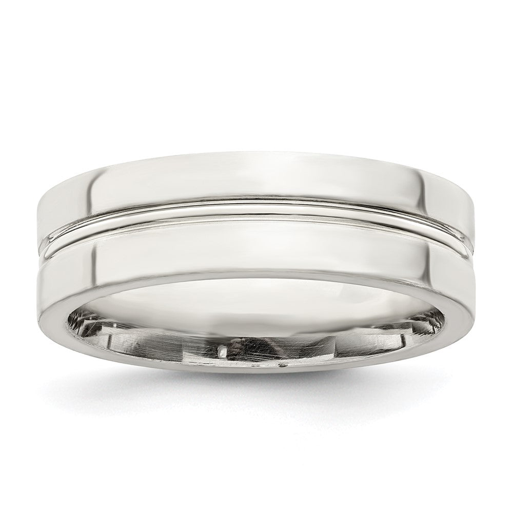 Sterling Silver 6mm Polished Fancy Band Size 9.5