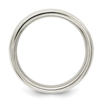 Sterling Silver 6mm Polished Fancy Band Size 11